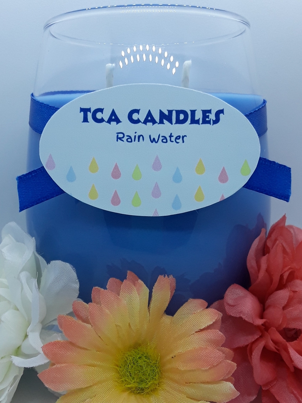 TCA Candles Rain Water Scented Blue Jar Candle